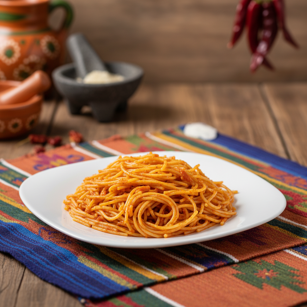 ESPAGUETI EN SALSA DE JITOMATE ROSTIZADO